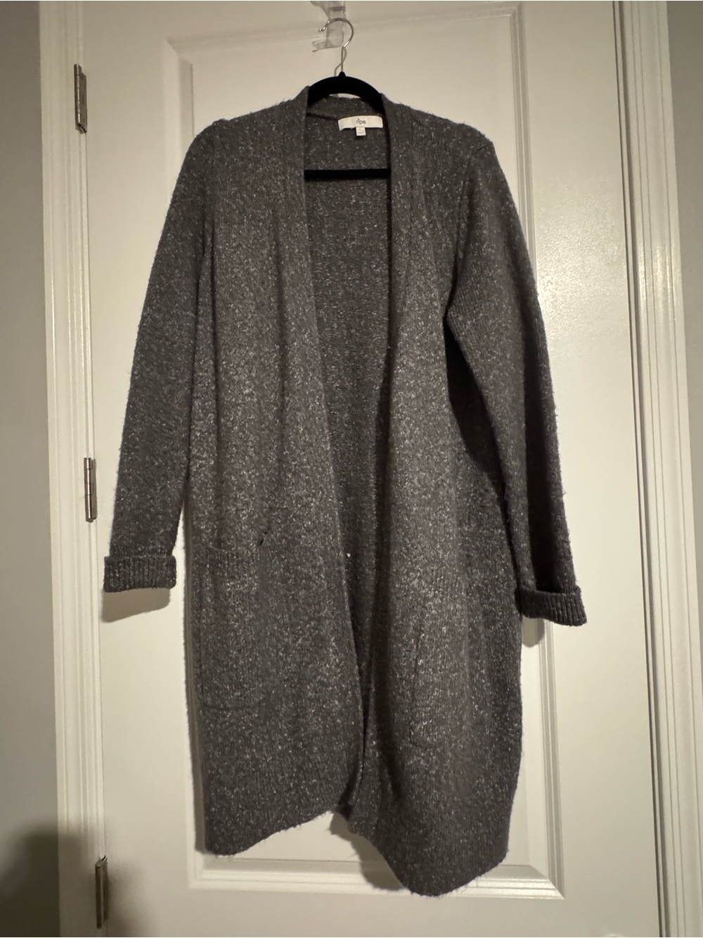 Ripe Gray Open-Front Long Cardigan